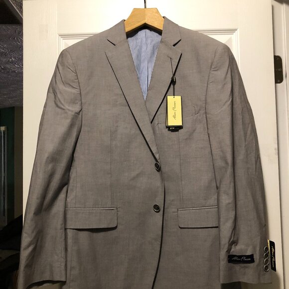 ALAN FLUSSER MEN'S NEW GRAY COTTON DOUBLE VENTED SPORT COAT BLAZER JACKET 42S